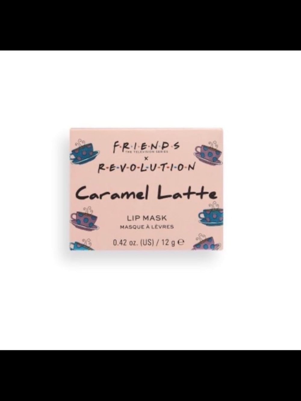 Revolution Caramel Latte Lip Mask - Light Pink Box with Blue Teacup Art
